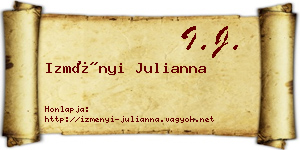 Izményi Julianna névjegykártya