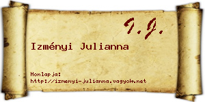 Izményi Julianna névjegykártya